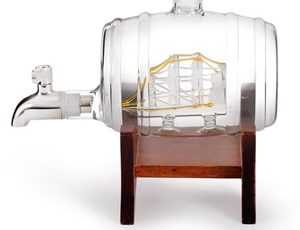 Distributeur unique en verre borosilicate fait à la main, baril en verre <span class=keywords><strong>de</strong></span> 1000 ml, carafe à whisky avec <span class=keywords><strong>bouchon</strong></span>, support en bois - Product Image 6