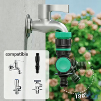 Raccord rapide pour robinet de jardin ABS, adaptateur de tuyau rotatif 1/2" et 3/4", raccord de tuyau d'eau pour robinet domestique