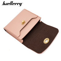 Dompet Wanita Baellerry Branded, Dompet Mini Pendek Kecil dengan Kantong Koin Ber-resleting, Dompet Wanita Lucu dari Bahan PU Carteras De Cuero