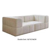 Ensemble de canapé modulaire en tissu bouclé, canapé nuage capitonné, ottoman, combinaison libre, en forme de L, minimaliste, 2 places, pour salon