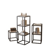 Étagères d'angle modernes en verre multicouches pour le salon, la chambre à coucher, étagères de fenêtre florales pour le rangement de la figurine