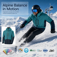 Veste de neige pour homme à 2 couches, imperméable, respirante, avec coutures entièrement thermosoudées, à capuche, pour les sports de montagne sur neige