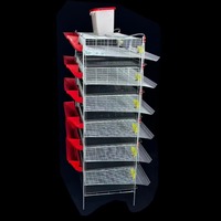 Cage d'élevage surélevée pour cailles et perdrix, avec système de nettoyage automatique du fumier, pour élevages avicoles