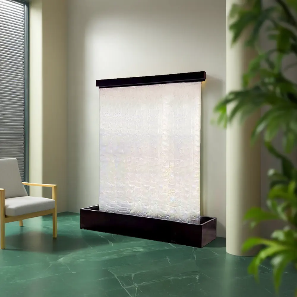 Elegant indoor waterfall fountain rain curtain steel mesh waterfall decorative fountain