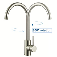 Robinet de cuisine en acier inoxydable 304 ZY-K101L, à poser sur le comptoir, monotrou, avec cartouche céramique et bec pivotant, mélangeur
