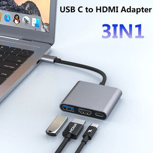 3-en-1 Concentrador de carga 4K Compatible con <span class=keywords><strong>HDMI</strong></span> 3,1 Tipo-C <span class=keywords><strong>a</strong></span> 3,0 <span class=keywords><strong>Adaptador</strong></span> de carga para convertidor Air 12 para uso de teléfonos móviles - Product Image 4