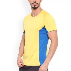 사용자 정의 남자의 라운드 넥 슬림 핏 스포츠 티셔츠 180 그램 스트리트웨어 대비 스티치 공급 업체