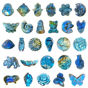 Intaglio naturale di cristallo curativo animale bellissimo arcobaleno Flash <span class=keywords><strong>elefante</strong></span> Labradorite intaglio per ciondolo - Product Image 3