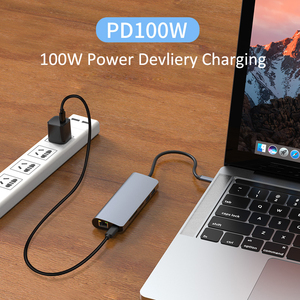 MSTトリプルディスプレイType-Cラップトップドッキングステーション8-in-1 USB-Cメディアハブ4Kデュアルモニター100W PD 10 in 1 USB-Cハブ - Product Image 5