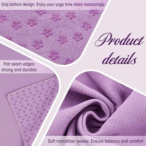 Serviette de yoga antidérapante en silicone à pois, serviette de yoga chaude en microfibre super absorbante et douce, lavable en machine pour exercices de Pilates et de fitness - Product Image 3