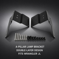 Support de lampe double couche pour montant A en acier au manganèse pour Jeep Wrangler JL 2018-2025 – Support de lampe – Vente directe usine