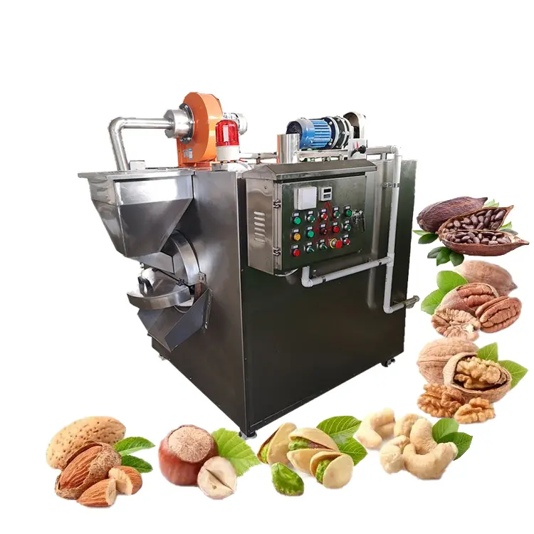 50Kg/Batch Electric Air Cashew Nut Almond Walnuts Salted Oat Cocoa Bean Barley Roasting Machine