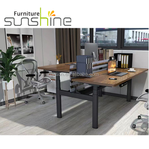 Ergonomic đôi nâng bảng Trung Quốc bán buôn bốn chân đứng bàn khung mặt đối mặt văn phòng bàn - Product Image 5