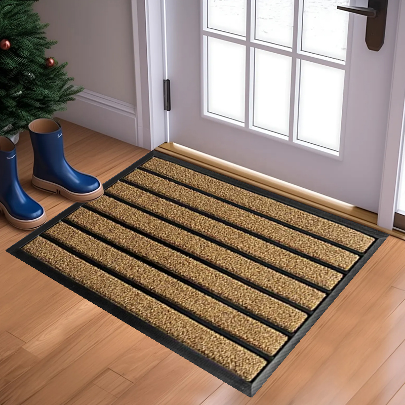 Ribbed Heavy Duty Durable Plain Polyester Doormats Indoor Outdoor Waterproof Front Door Mat Roll