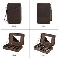 Boîte de montre de luxe en cuir véritable pour hommes CF1165 étui à lunettes de soleil étui de voyage pour couples-rangement de bijoux élégant