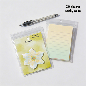 Narcissus Flower Sticky Notes 30 Sheets Self-adhesive <b>Memo</b> <b>Pads</b> - Product Image 4