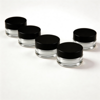 Pot en verre transparent à paroi épaisse, anti-odeur, à l'épreuve des enfants, pour concentrés, 3ml, 5ml, 7ml, 9ml, format MINI rond, personnalisé, pour emballage d'onguents