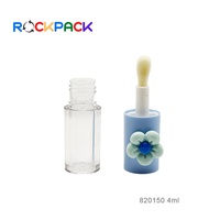 4ml Mini emballage de conteneur de tube de brillant à lèvres de brosse de chapeau de fleur vide clair