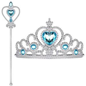 MS - Juego de Accesorios de Regalo para Niñas, Corona y Varita Mágica de Princesa para Fiesta de Halloween, Varios Estilos - Product Image 2