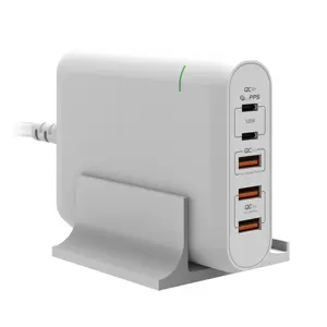 HUNDA di alta qualità 5 caricatore della parete del usb pd 3.0 di controllo di qualità 3.0 di controllo di qualità 4.0 usb caricabatteria da tavolo 100w per cellulare telefoni