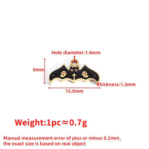 Breloques d'Halloween tendance en acier inoxydable plaqué or PVD 18 carats émaillé, personnalisables en gros pour la fabrication de colliers, bracelets et bijoux - Product Image 6