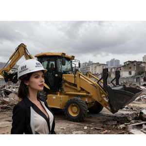 Rueda 4WD, retroexcavadora de 1 tonelada y 2 toneladas, extremo pequeño, mandril reemplazable, retroexcavadora, cargadora diésel eléctrica, cargadora de dirección deslizante - Product Image 2