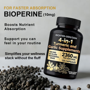 Suplementos de Cúrcuma e Alho 4 em 1 com BioPerine 2360mg Cápsulas de Raiz de Cúrcuma e Gengibre com Alho 120 Cápsulas - Product Image 5