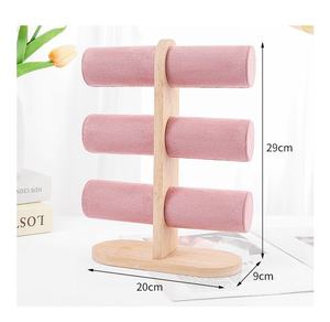 Organizzatore di gioielli Multi-size Tower Rack di velluto in legno per gioielli Schmuck porta espositore per bracciale collana braccialetto orologio - Product Image 6