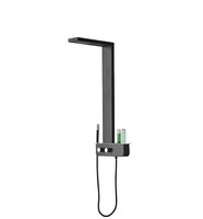2025 nouveau design colonne de douche design moderne 5052 S300-6 de panneau de douche de couleur noire en alliage d'aluminium