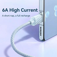 Câble de charge rapide USB-A vers USB-C 6A 100W avec construction en cuivre pur et en nylon tressé pour les appareils iOS et mobiles