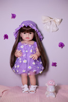Boneka bayi baru lahir silikon lunak seperti hidup boneka bayi realistis putri 55cm mainan hadiah Natal terlaris 2024