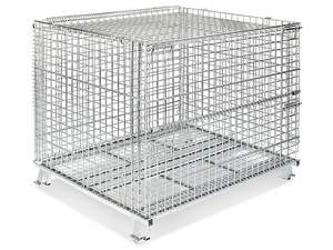 Boîte de palette en acier pliable, fil métallique industriel robuste, peut s'empiler, 1 pièce - Product Image 5