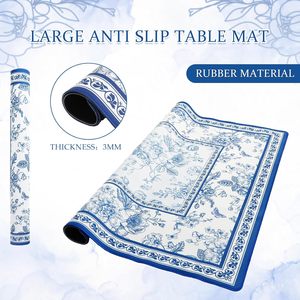 <span class=keywords><strong>Tapis</strong></span> de <span class=keywords><strong>jeu</strong></span> floral vintage antidérapant avec sac de transport pour Mahjong, poker et jeux de société – Design Chinoiserie bleu premium - Product Image 3