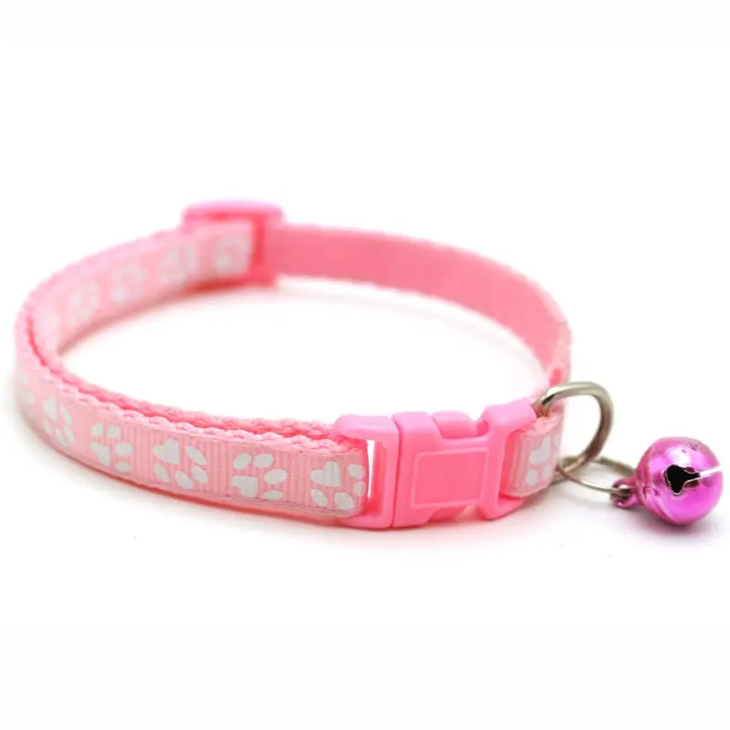 Fashion durable colorful breakaway saftey clasp cat neck collars pink gold reflective kitten collars dog and cat