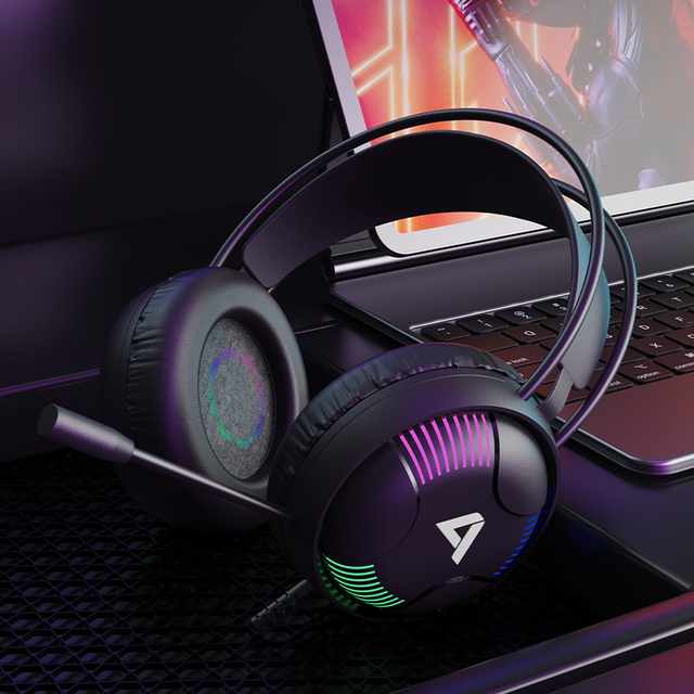 AH11 ESports Gaming Headset USB Wired with ANC ENC IP65 Waterproof Microphone Over-Ear Comfort Fit Stereo Headphone RGB Backlit