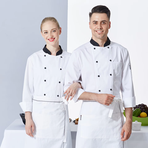 Uniformes de chef à manches courtes Vêtements de travail de chef de cuisine d'hôtel Tenues de chef pâtissier Cuisine occidentale <span class=keywords><strong>Tenue</strong></span> de chef personnalisable - Product Image 5