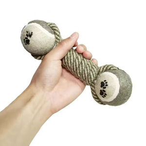 Jouet pour animaux de compagnie en gros, balle en corde interactive personnalisée en forme d'haltère, jouet à mâcher pour chien, jouets à mâcher pour animaux de compagnie - Product Image 5