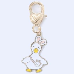 Llavero de Metal con Diseño de Pato Feliz en Rosa y Amarillo, con Cristales y Diamantes de Imitación, Regalo para Niñas y Mujeres, Llavero de Pato de Goma - Product Image 5