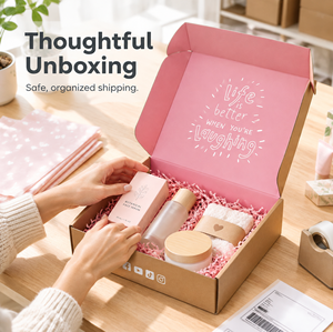 Caja de Envío Plegable Ecológica para Cosméticos, Soluciones de Envío Sostenibles, Divisores de Cartón Corrugado, Impresión Personalizada - Product Image 2