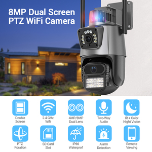 4MP Dual Lens 270° Horizontal 90° Vertical Rotation Red Blue Alarm <b>Light</b> Outdoor PTZ <b>Camera</b> SuLink App For Villa Yard <b>Security</b> - Product Image 3