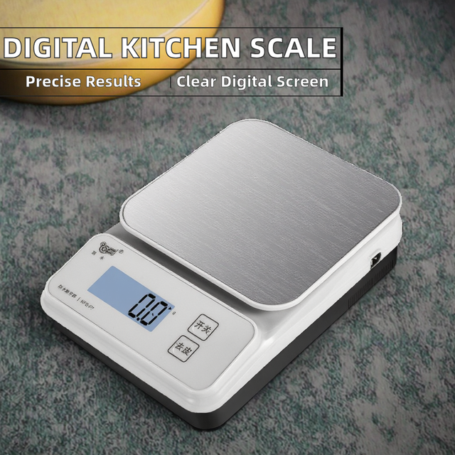 Household Digital Kitchen Scale with 5kg Capacity LCD Display 1g Precision Auto Shut-Off Battery-Powered for Weight Measuring