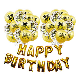 Ballon confettis doré ballon de nombre d'un an adulte joyeux anniversaire Film d'aluminium ballon décoration de fête - Product Image 3