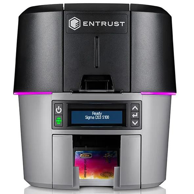Entrust Sigma DS3 ID Card Printer High Speed Single Dual Sided PVC Card Printer 250 Cards Hour