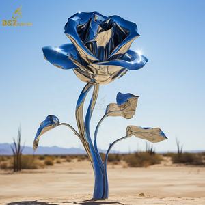 Granja Jardín Botánico Parque Forestal <span class=keywords><strong>Nacional</strong></span> Decoración Proyectos de diseño Instalación personalizada Enorme escultura de flor de rosa roja de metal grande - Product Image 4