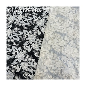 Fait à la main nouveau légèrement <span class=keywords><strong>transparent</strong></span> 100d <span class=keywords><strong>Tulle</strong></span> Rose fleur tridimensionnelle broderie tissu haut Cheongsam robe vêtement garçons - Product Image 5