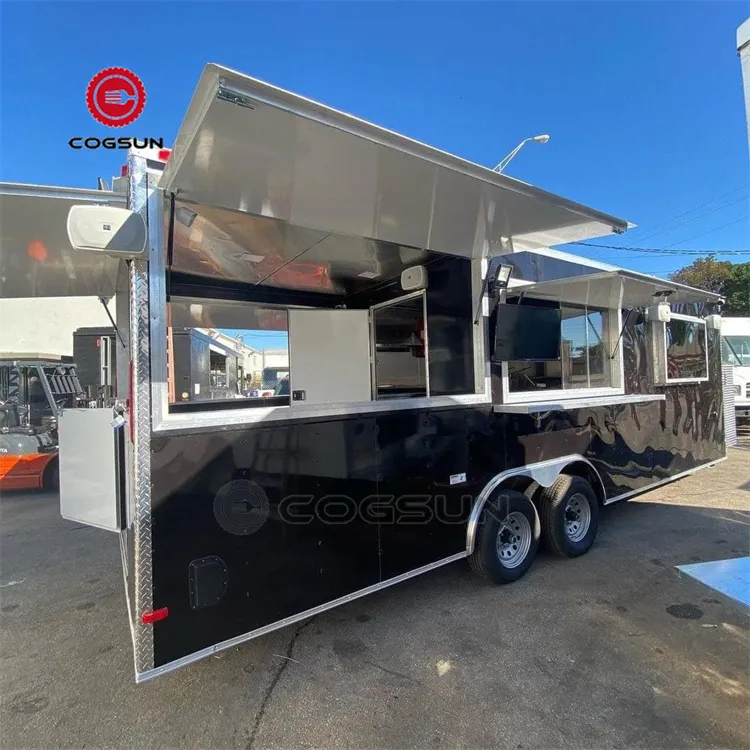 Factory Price Hot Dog Taco Truck Coffee Shop Mobile Food Cart Trailer Mobile Food Truck Customized Mobile Restaurant