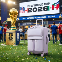 Valise souple légère à roulettes, bagage cabine en nylon avec compartiment pour ordinateur portable, sac de voyage durable à roulettes pour les séjours de nuit