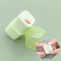 Nouveauté : Pots carrés en PP de 10 ml avec couvercle à vis, pot vert pour crème de soin, tube avec capuchon blanc