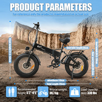 Vélo électrique pliable CMACEWHEEL RX20 Max avec moteur brushless 500W, 2 vitesses, batterie au lithium en alliage d'aluminium et pneu large sur roue arrière