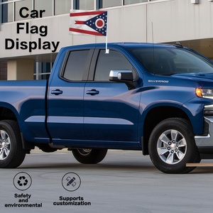 Drapeau de fenêtre de voiture personnalisé Ohio 12x18 pouces, double face, en polyester, avec support à clip, bannière automobile The Buckeye State, pour les fans de sport - Product Image 3